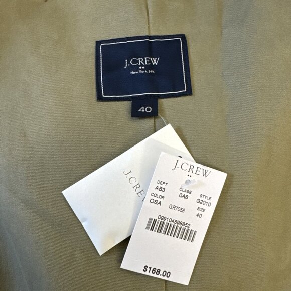 J. Crew Blazer 40R Khaki Tan Cotton Blend Thompson Slim Fit 2-Button Sport Coat - Picture 7 of 8